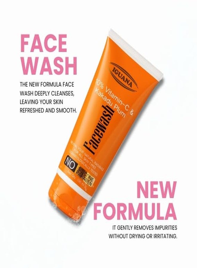 Iguana 10% Vitamin C Face Wash with Kakadu Plum | Brightening Facial Cleanser for Dull Skin & Uneven Tone | Silicone-Free, Paraben-Free | 100 ml (3.38 fl oz) - Image 4